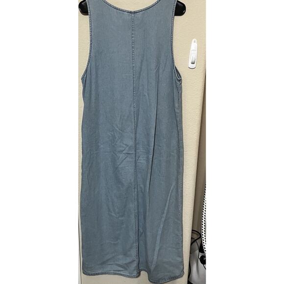 VTG 90'S Denim DRESS JUMPER Embroidered Safari animals Midi sz Small - Picture 7 of 7